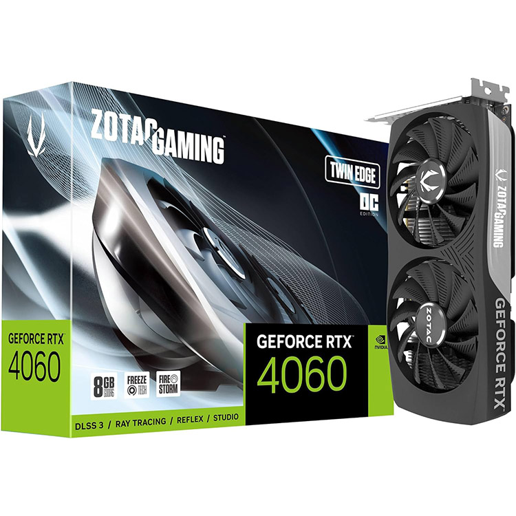 خرید کارت گرافیک ZOTAC GeForce RTX 4060 Twin Edge - حافظه هشت گیگابایت